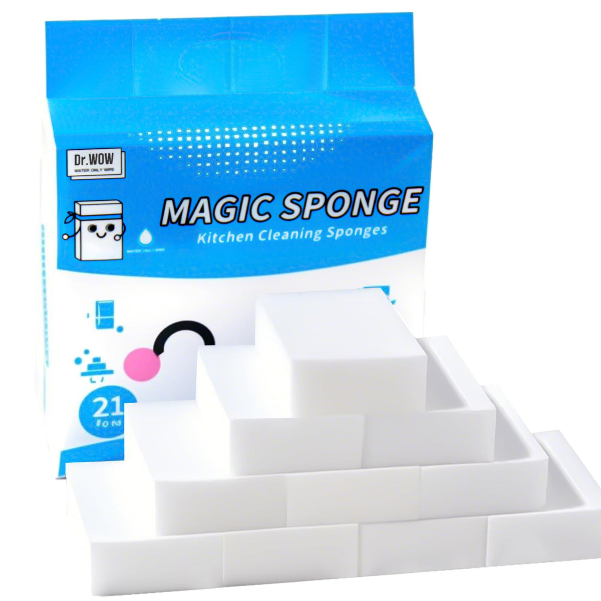 Extra-Thick Melamine Sponge Erasers, 50 Count, 3.94 x 2.76 x 1.18 in