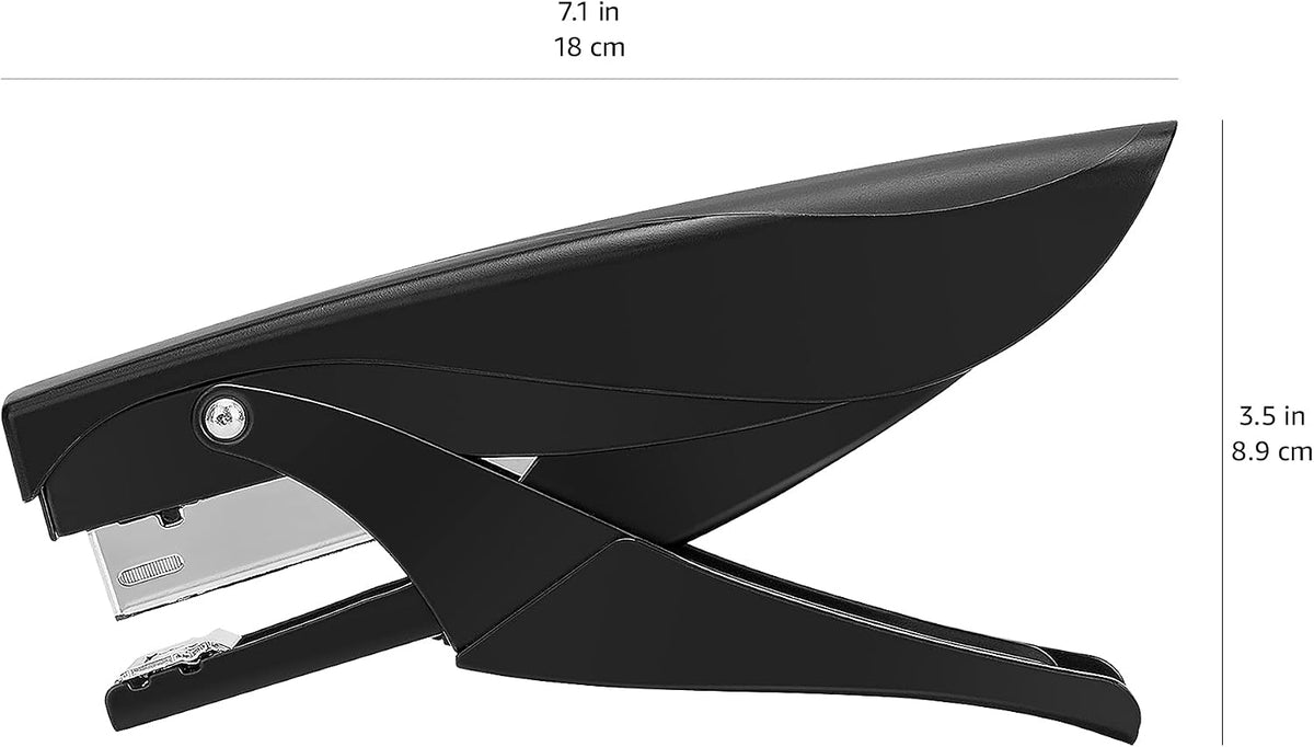 Amazon Basics Effortless Handheld Plier Stapler, 25 Sheet Capacity, Heavy Duty, Black