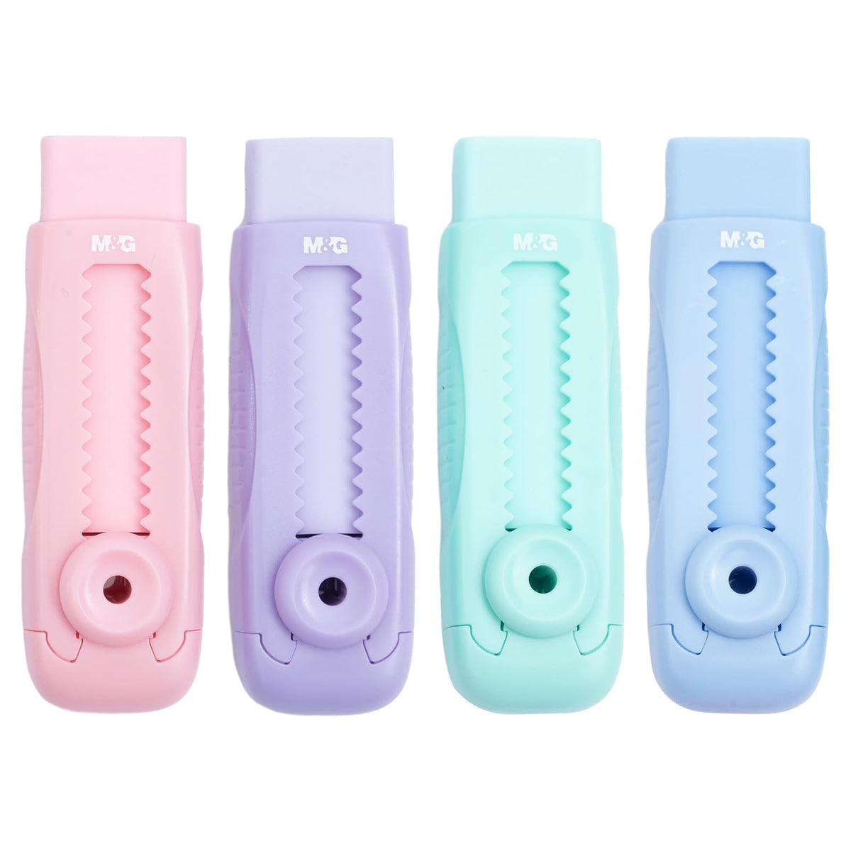 M&G 2+8 Retractable Erasers, Sliding Rubber Eraser Set, Pink Erasers