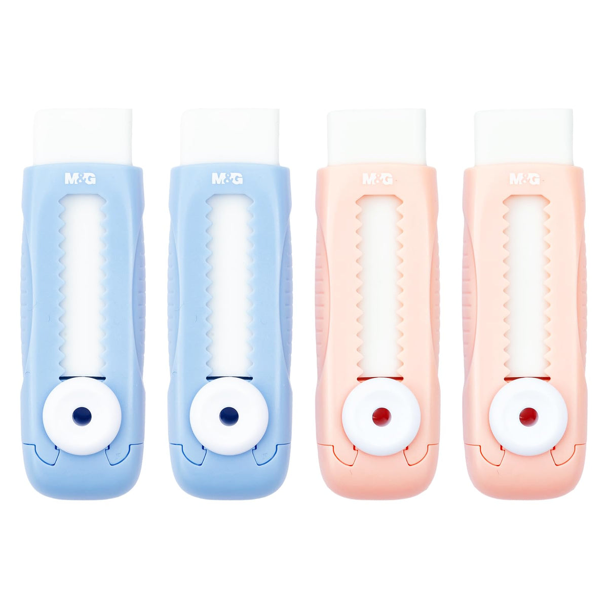 M&G 2+8 Retractable Erasers, Sliding Rubber Eraser Set, Pink Erasers