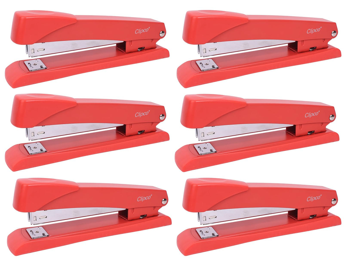 Clipco Stapler with 2000 Staples Full Desk Size Black (Pack of 6)