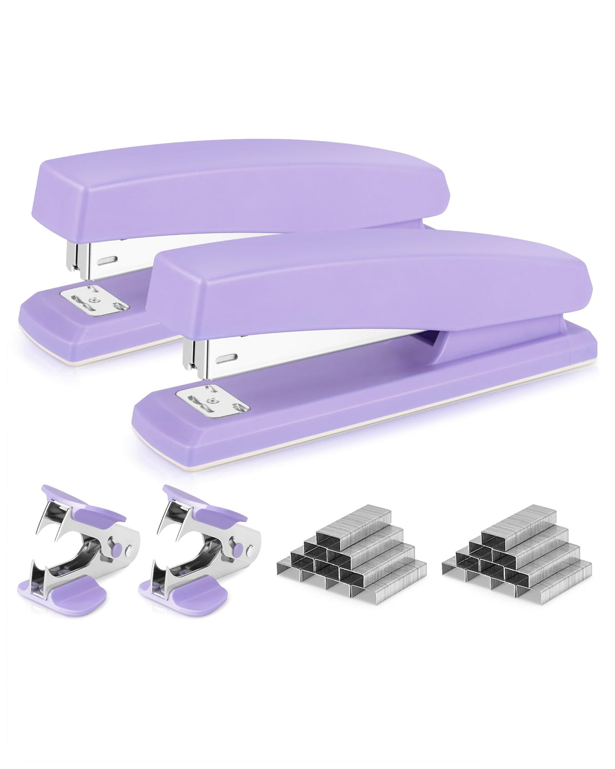 Deli Stapler, 2000 Staples and 2 Staple Removers, 2 Pack, White