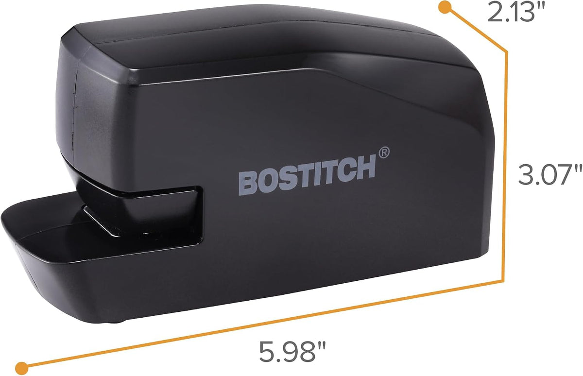 Bostitch Office Portable Electric Stapler, 20 Sheets, AC or Battery Powered, Black (MDS20-BLK)
