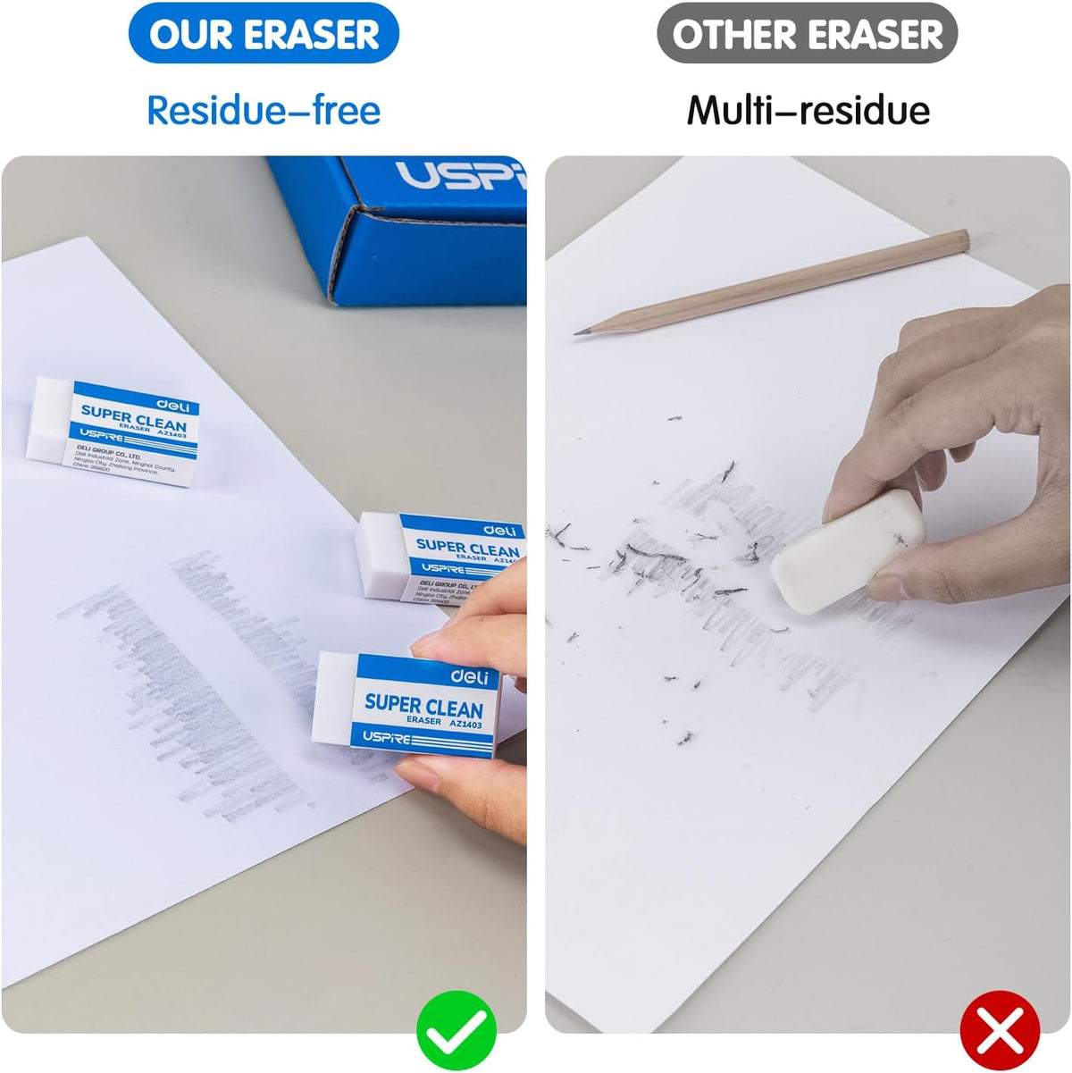 Deli Pencil Erasers, Pencil Eraser, 72 Pack