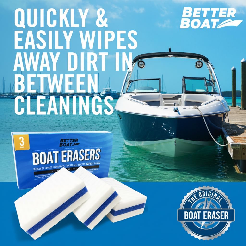 Boat Erasers by Better Boat, Cleaning Sponge for Scuff Marks and Grime