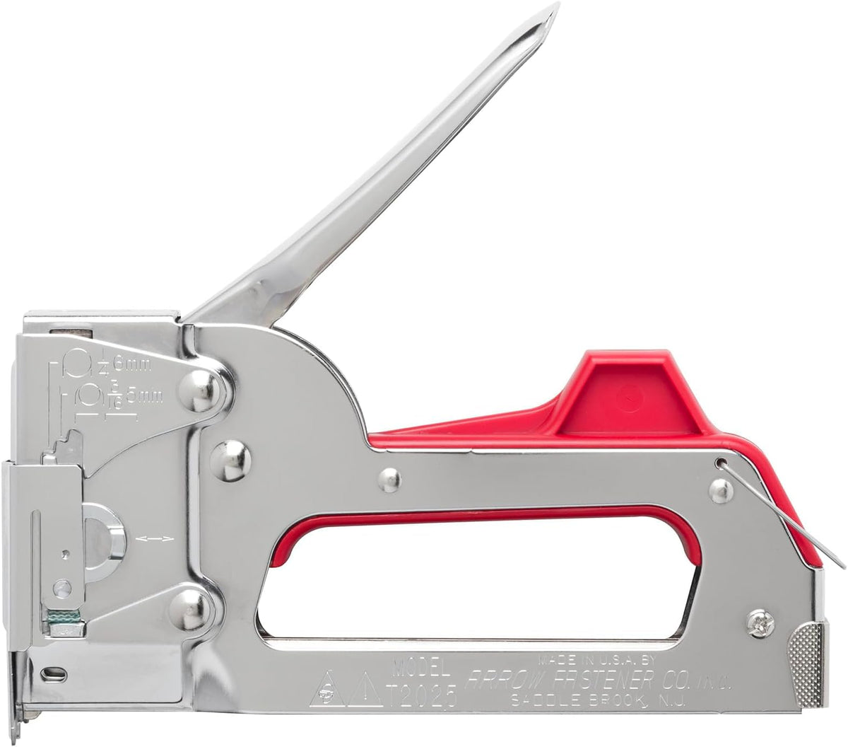 Arrow T2025 2-In-1 Staple Gun and Wire Tacker for Upholstery, Crafts and Low Voltage Wiring, Fits 3/8”, 7/16", or 9/16” Round Crown