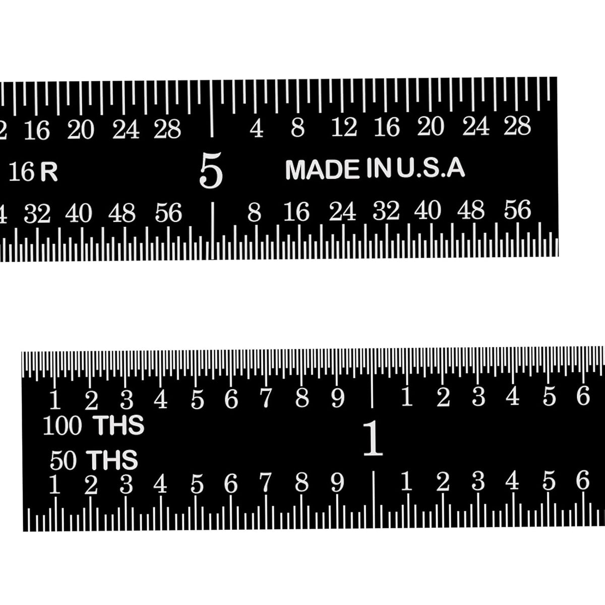 PEC Tools Stainless Steel Ruler Set (6"+12"), High-Contrast Machinist Ruler with Markings 1/32", 1/64", 1/50" and 1/100", Made in USA