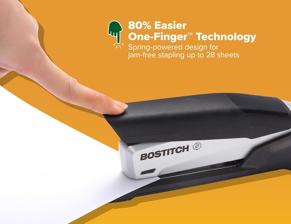 Bostitch Office Executive 3 in 1 Stapler, One Finger, 20 Sheet, Gray