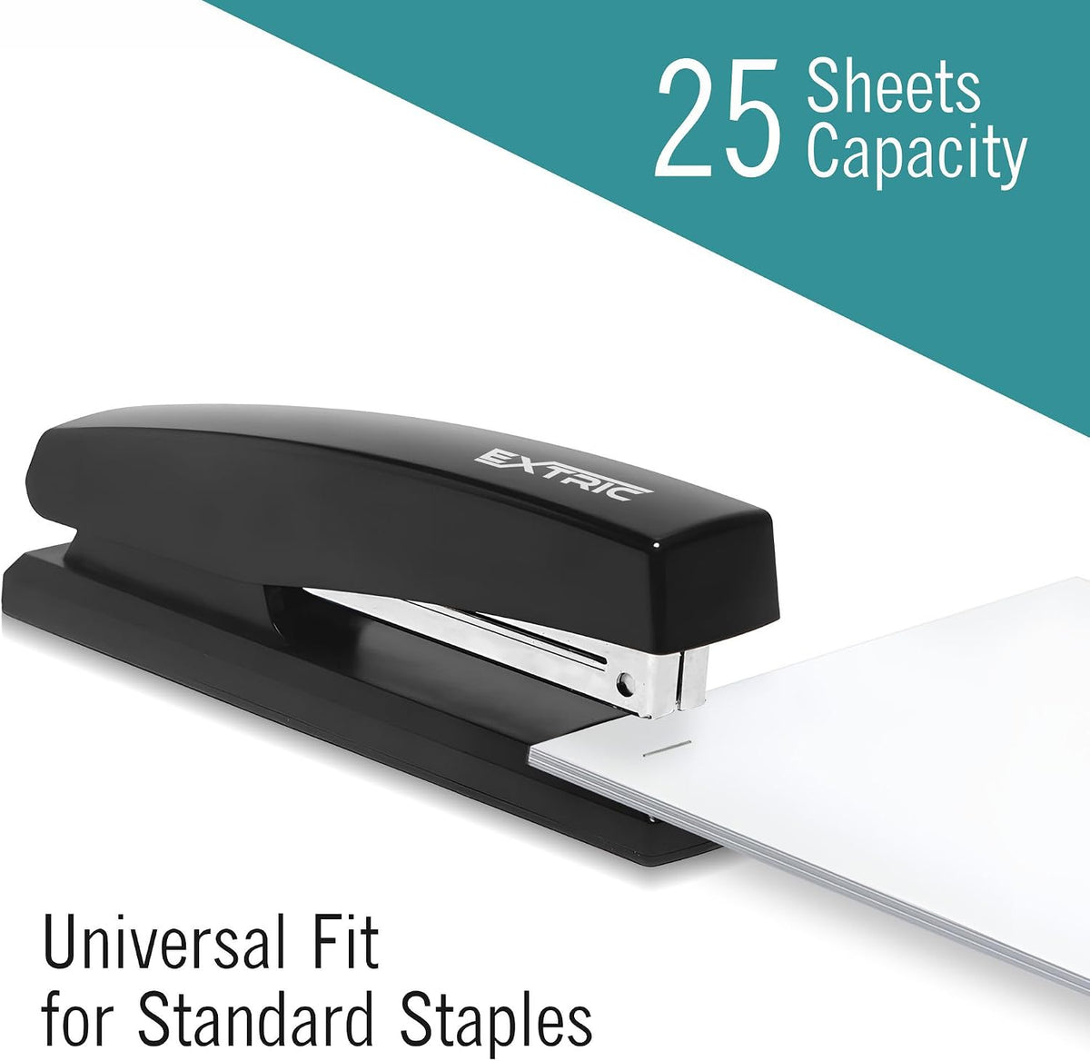 EXTRIC Staplers for Desk, Black Stapler Heavy Duty 3 PK 25 Sheet Capacity