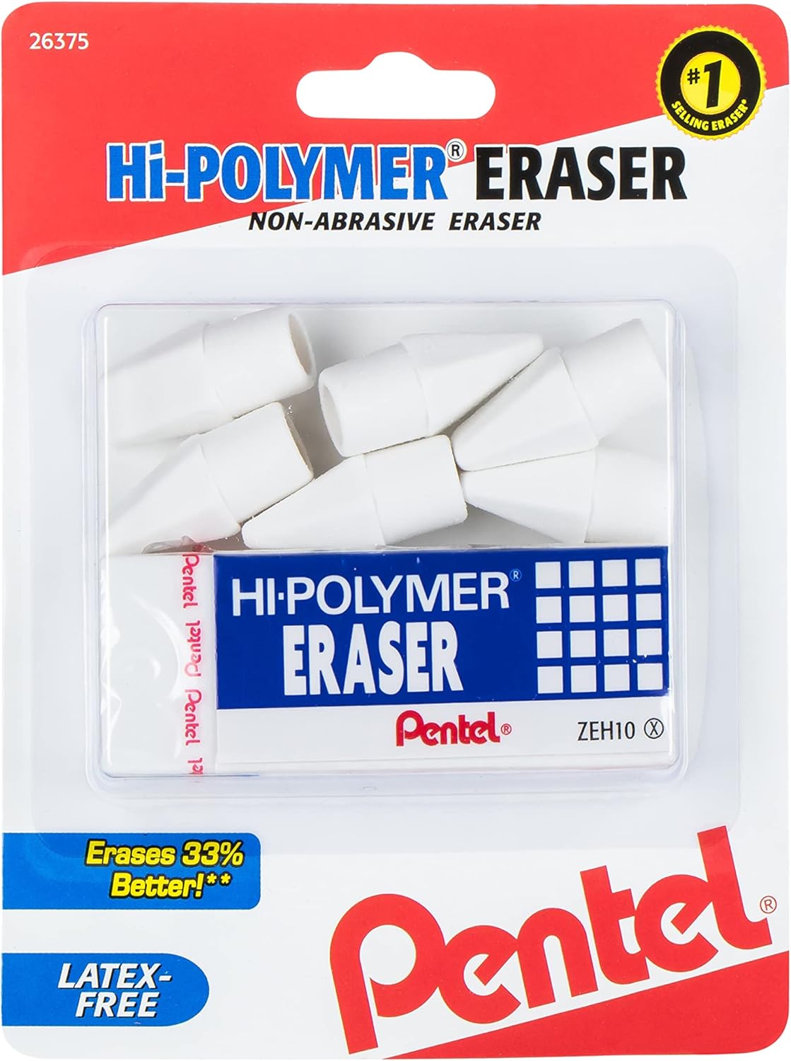 Pentel Hi-Polymer Eraser, Jumbo Size 12 pack(ZEH-20)