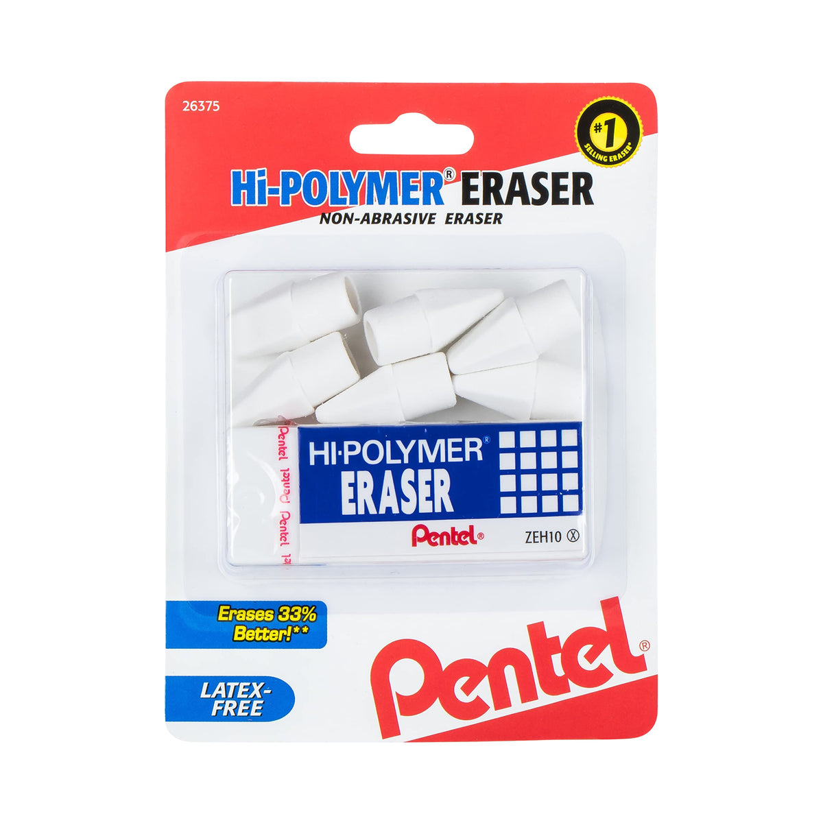 Pentel Hi-Polymer Eraser, Jumbo Size 12 pack(ZEH-20)