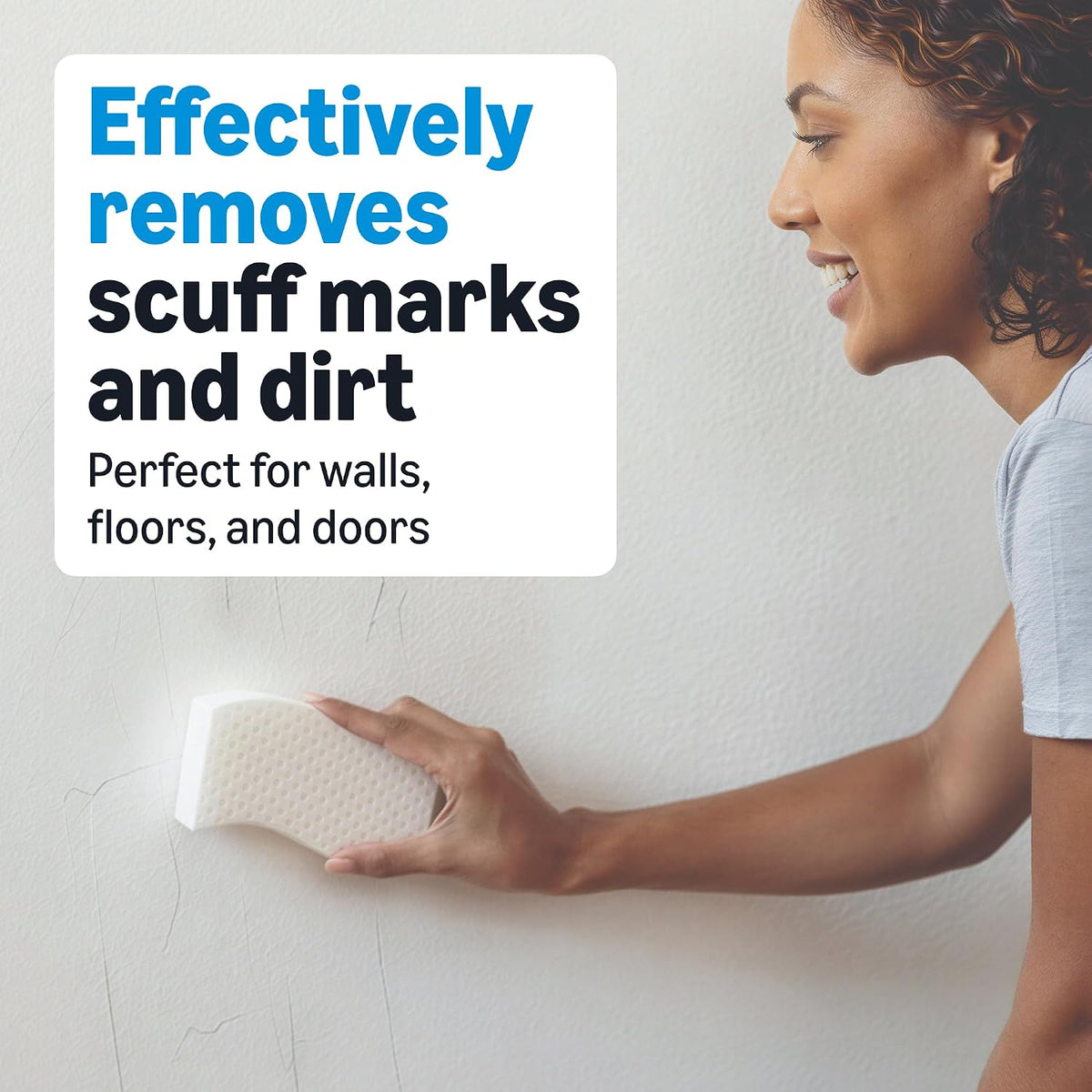 Amazon Basics Extra Durable Cleaning Erasers, All Purpose Cleaning Pads, Melamine Foam, 14 Count, Pack of 1