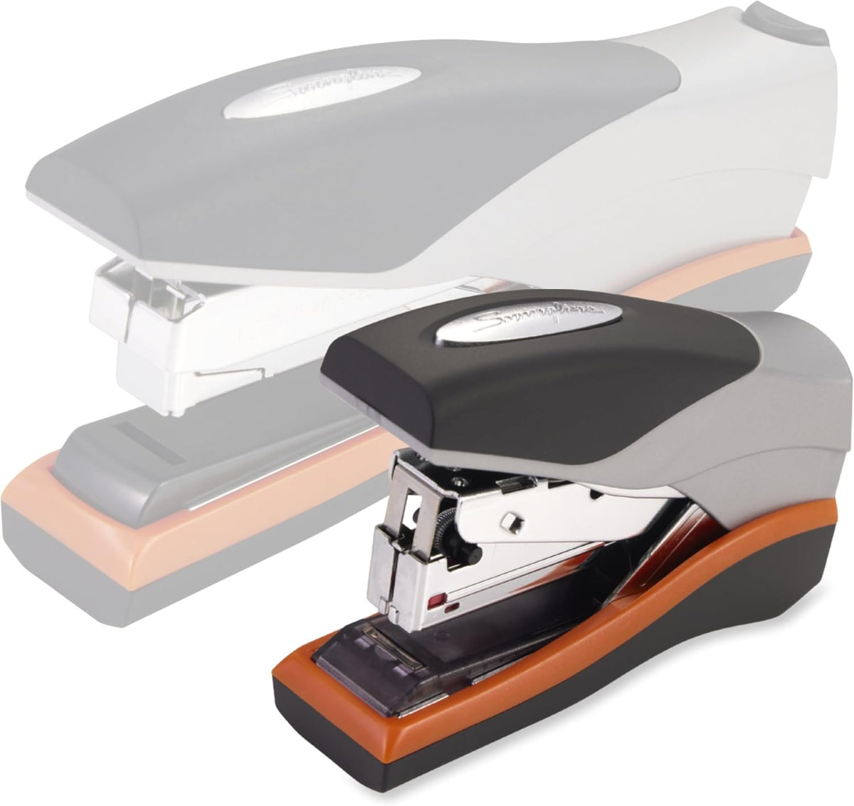 Swingline Stapler, 40 Sheet Capacity, Optima 40, Jam Free, Reduced Effort, Compact, Soft Grip, Metal, Orange, Silver and Black (87842)