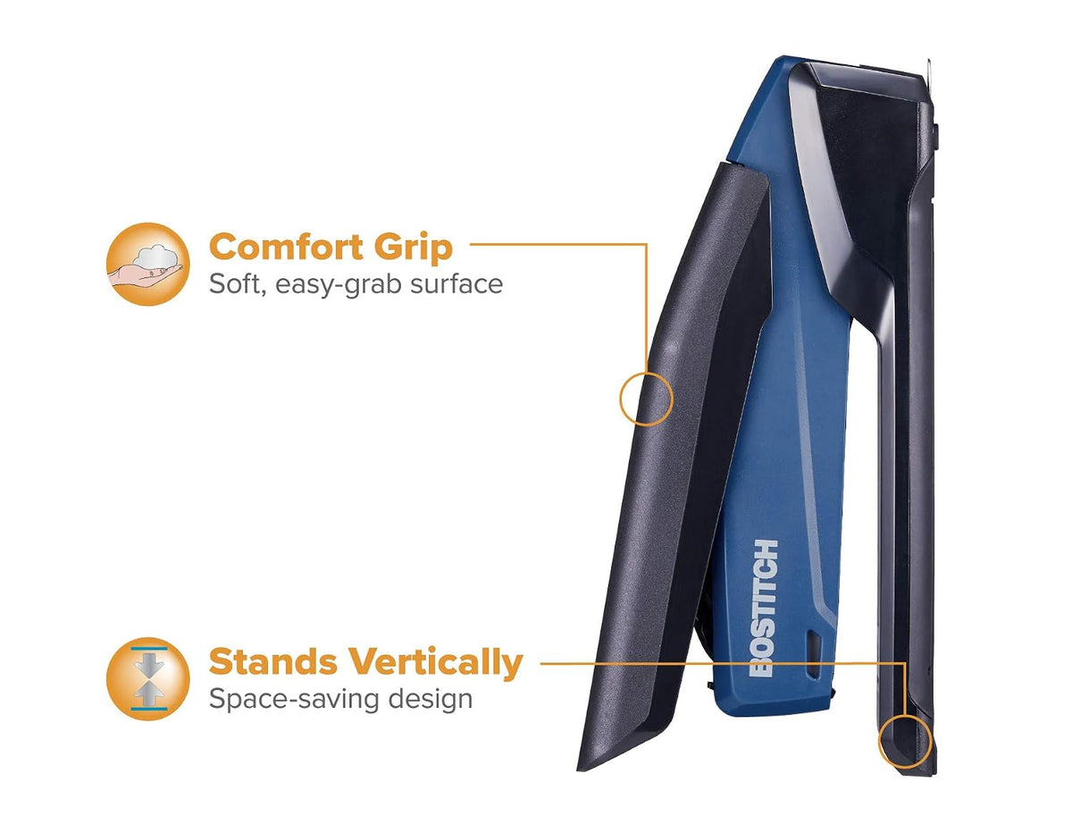 Bostitch Executive 3 in 1 Stapler, 20 Sheet, Staple Remover, Navy Blue