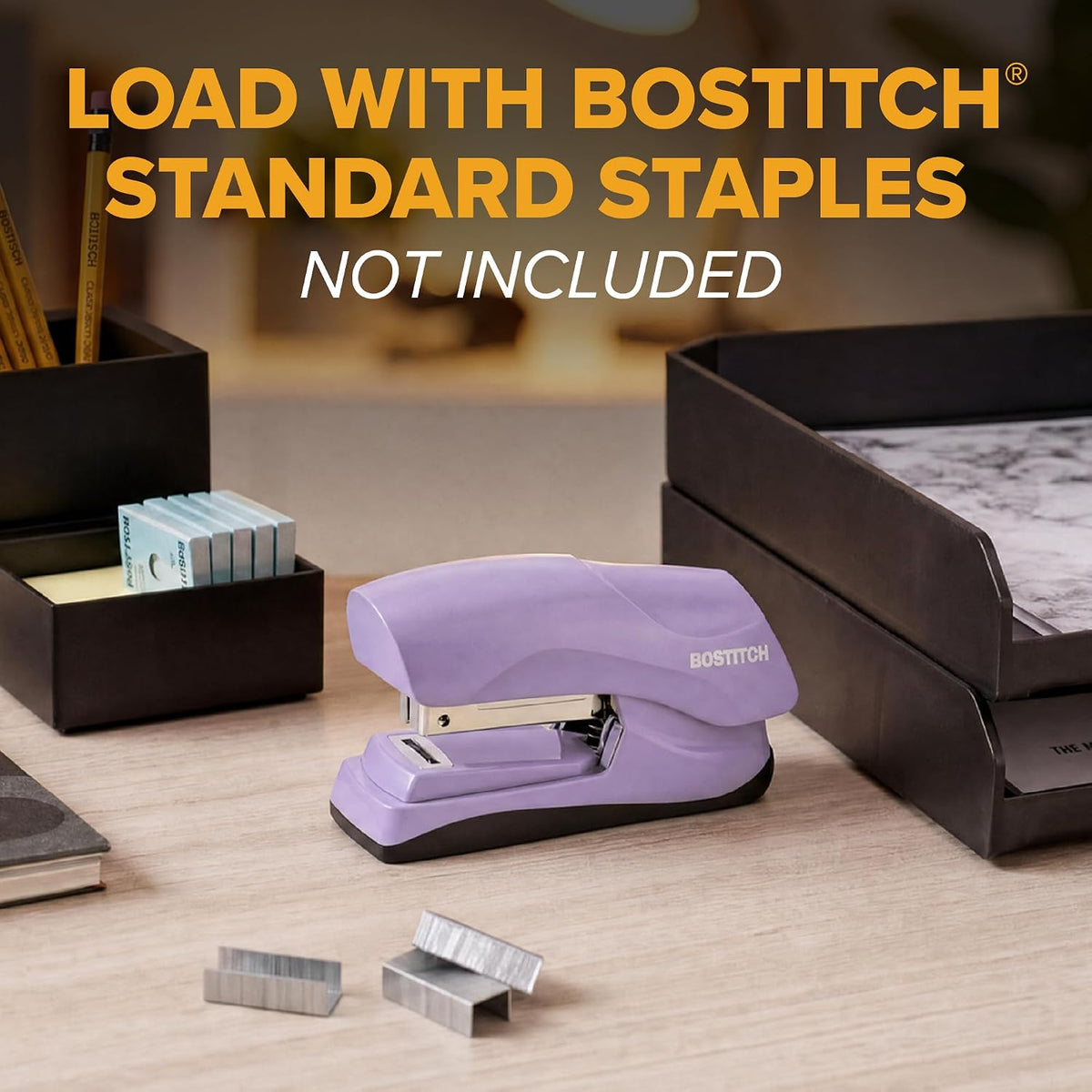 Bostitch Heavy Duty Stapler, 40 Sheet Capacity, No Jam, Purple
