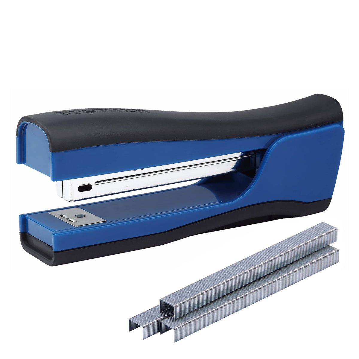 Bostitch Office Dynamo 4 in 1 Standup Stapler, Includes 420 Staples, 20 Sheet Capacity, Integrated Pencil Sharpener, Staple Remover & Staple Storage, Magenta