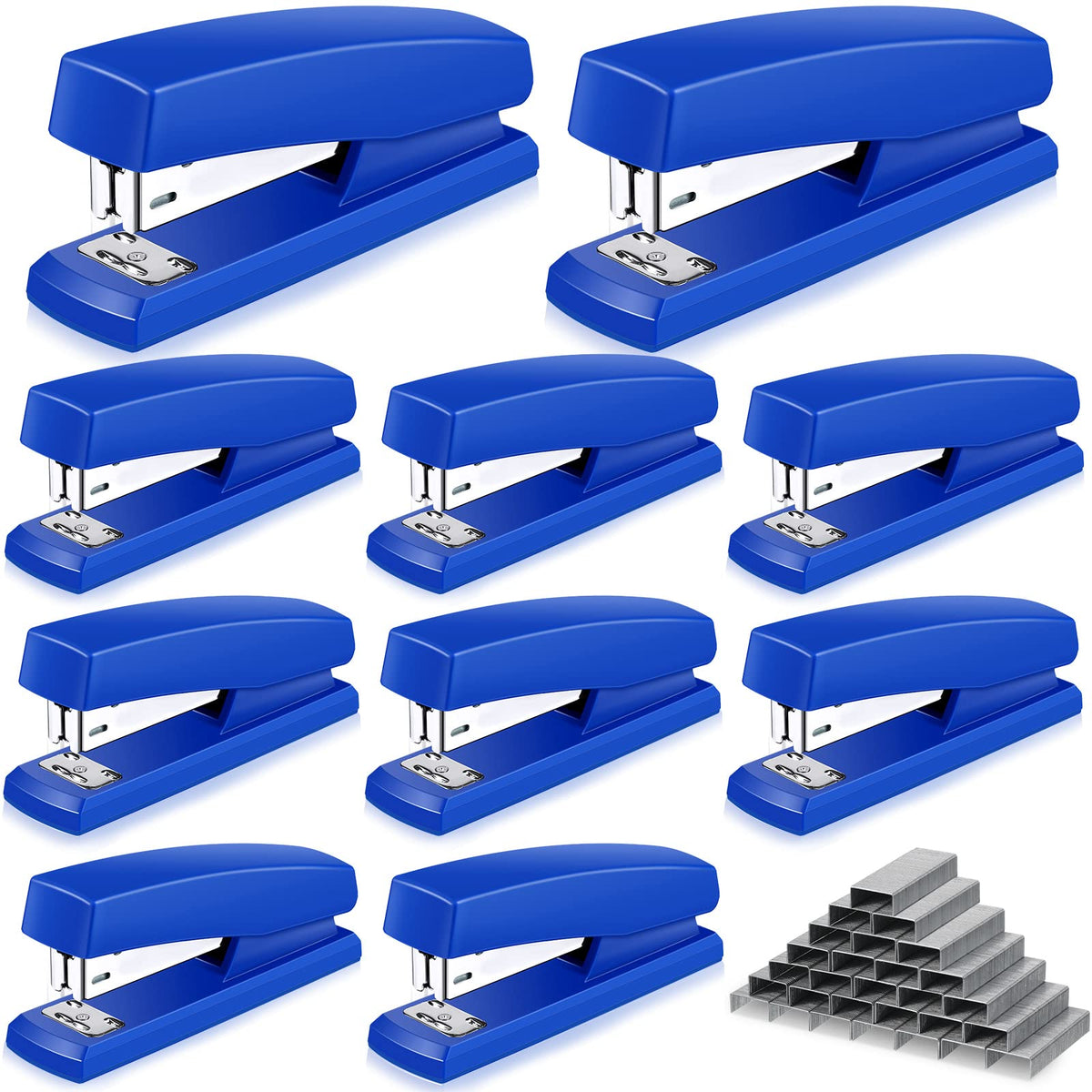 Marspark 10 Pcs Staplers Bulk Staples for Desk 25 Sheet, Black