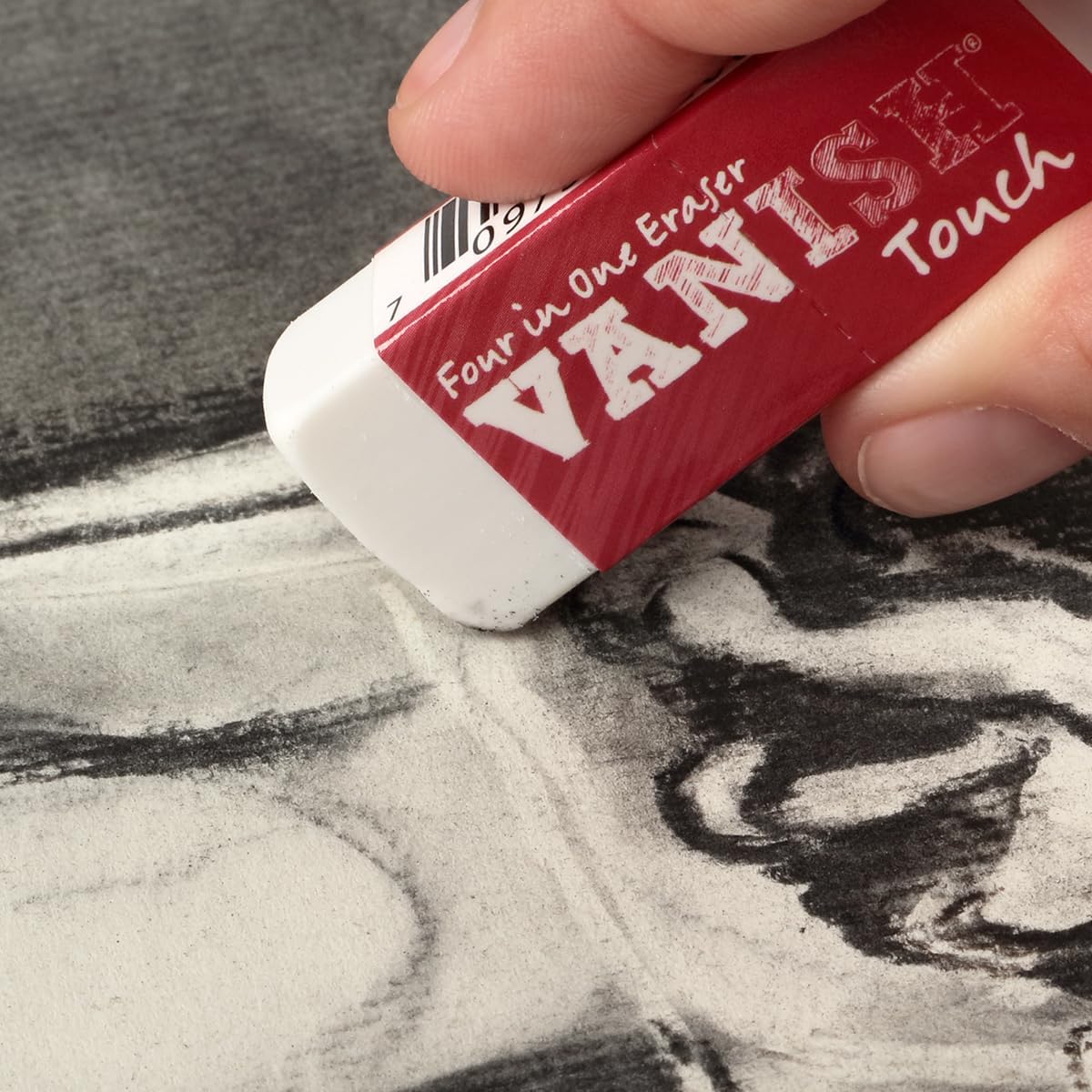 Acurit Vanish Touch Artist Eraser, Latex-Free, 3 Pack - Soft, Flexible Pencil Erasers, Sketching Supplies W/Protective Sleeve - Graphite, Charcoal, Pastel Compatible