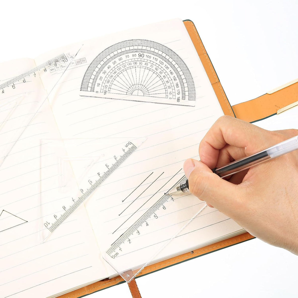 Zonon 10 Pcs Architect Scale & Geometric Drawing Template, Classic, Clear
