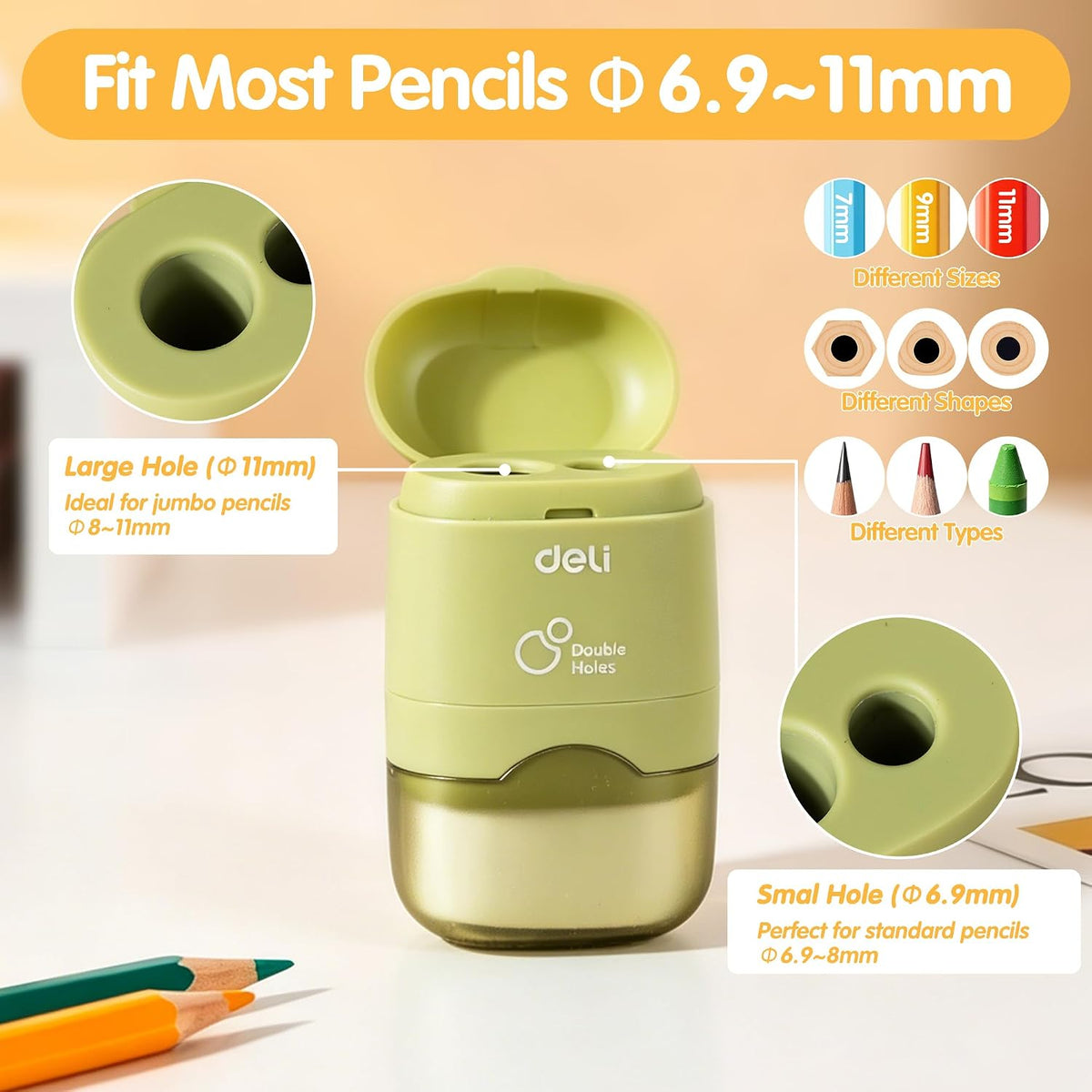 Deli Pencil Sharpener & Eraser, 24 Pack Pencil Sharpeners Manual