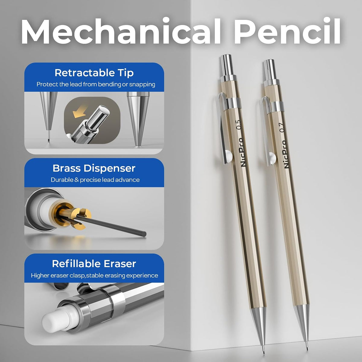 Nicpro 21PCS Professional Drafting Tools & Geometry Set with Case