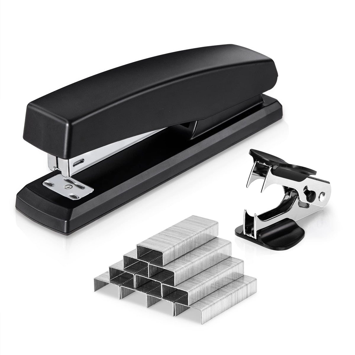 Deli Stapler, 2000 Staples and 2 Staple Removers, 2 Pack, White