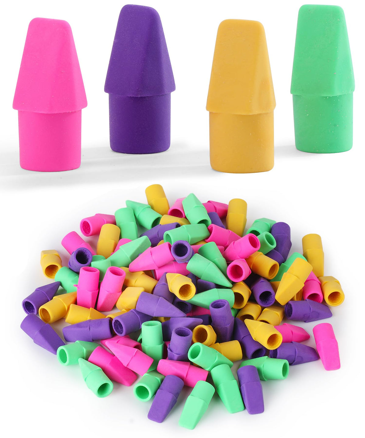 Mr. Pen-Bulk Pencil Top Erasers, 1000 Pack, Colorful, Latex-Free