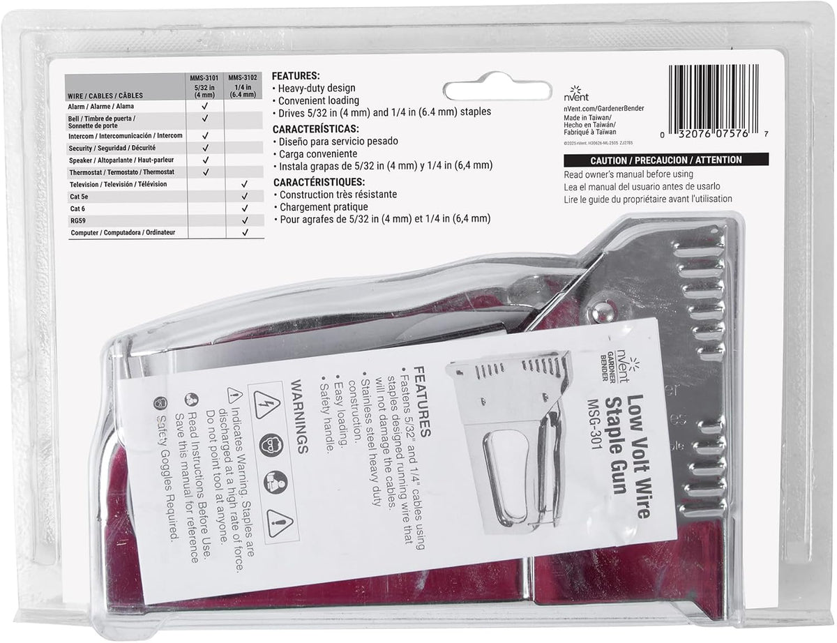 nVent GARDNER BENDER MSG-301 Heavy-Duty Stainless Steel Staple Gun