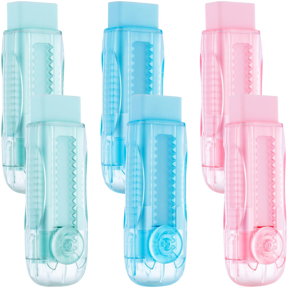 M&G 2+8 Retractable Erasers, Sliding Rubber Eraser Set, Pink Erasers