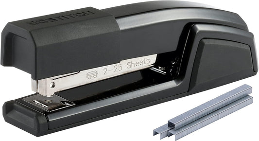 Bostitch Office Epic Metal Desk Stapler, 25 Sheet, Staple Remover, Black