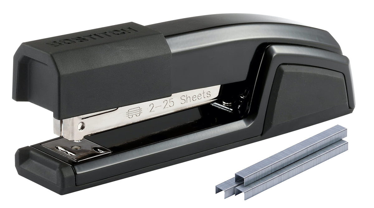 Bostitch Office Epic Metal Desk Stapler, 25 Sheet, Staple Remover, Black