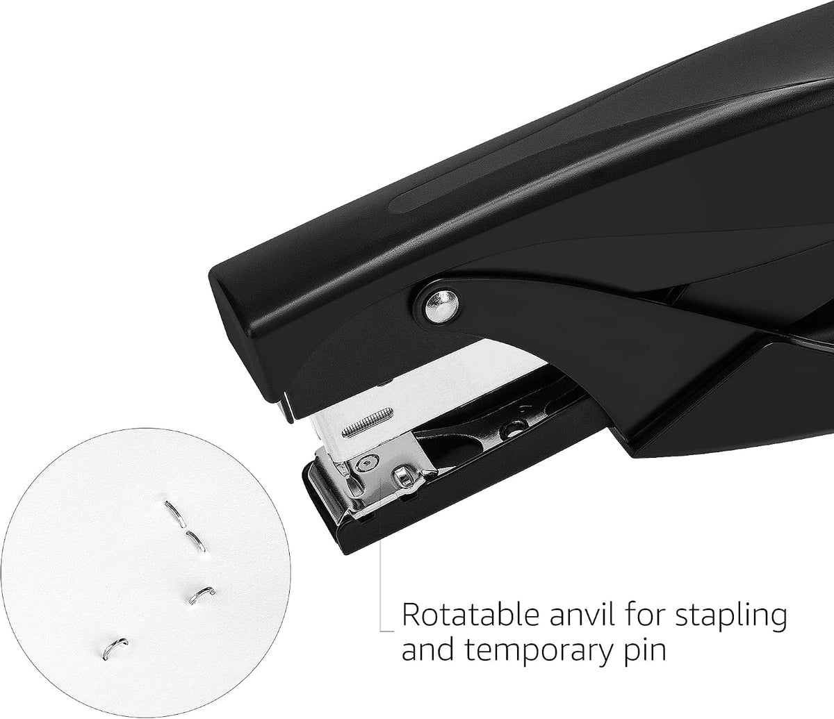 Amazon Basics Effortless Handheld Plier Stapler, 25 Sheet Capacity, Heavy Duty, Black