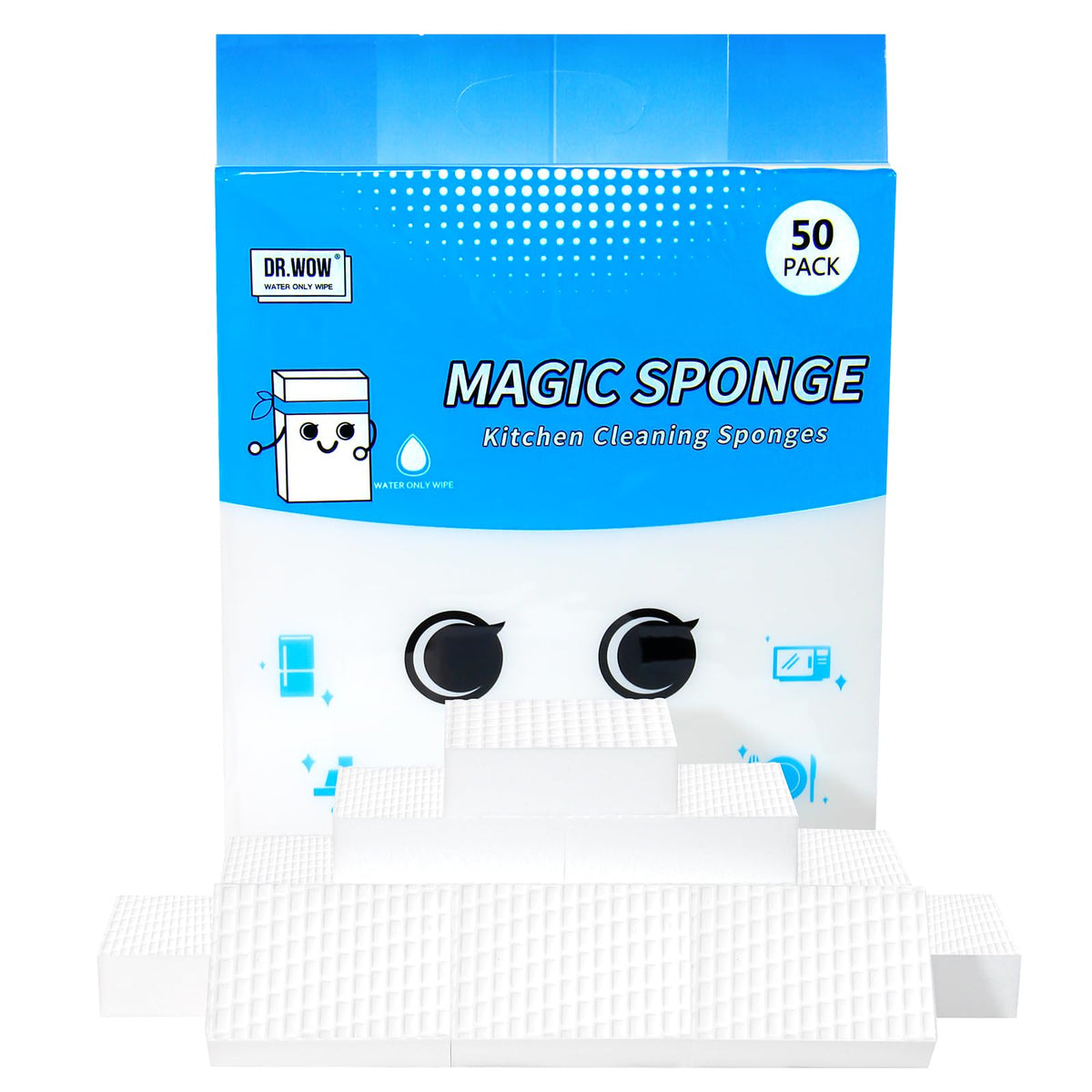 Extra-Thick Melamine Sponge Erasers, 50 Count, 3.94 x 2.76 x 1.18 in