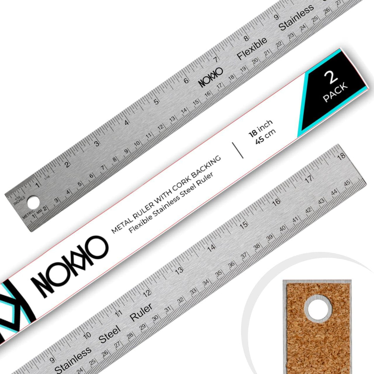 Metal Ruler 12 Inch, Stainless Steel Ruler, Straight Edge, Pack of 10