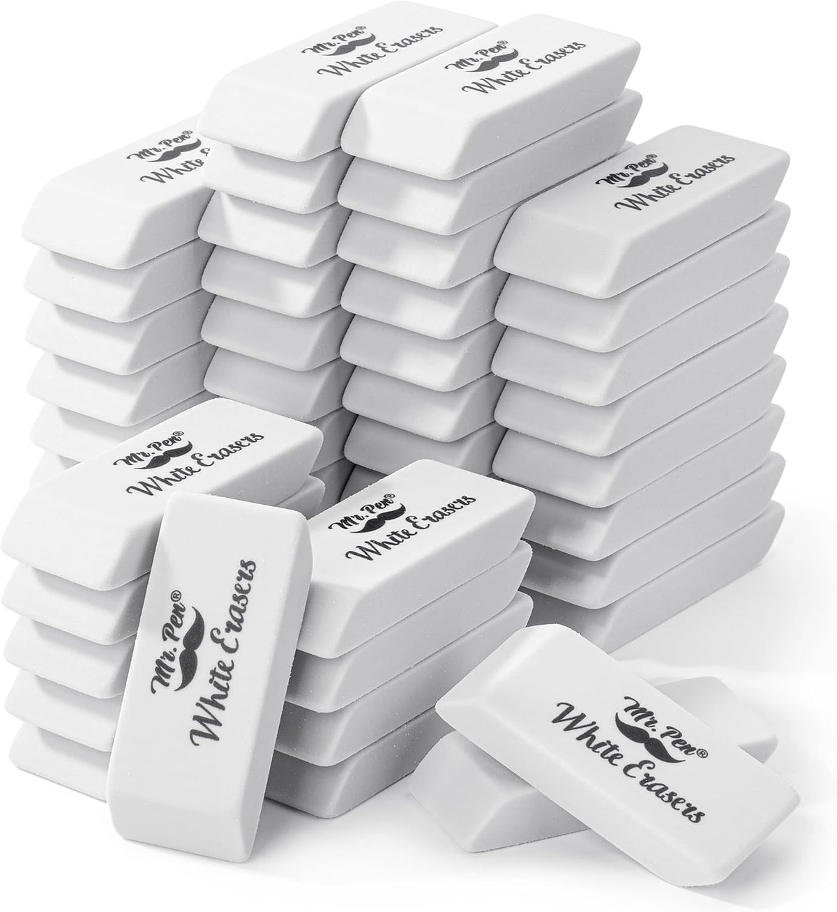 Mr. Pen- White Pencil Erasers Bulk, 36 Pack