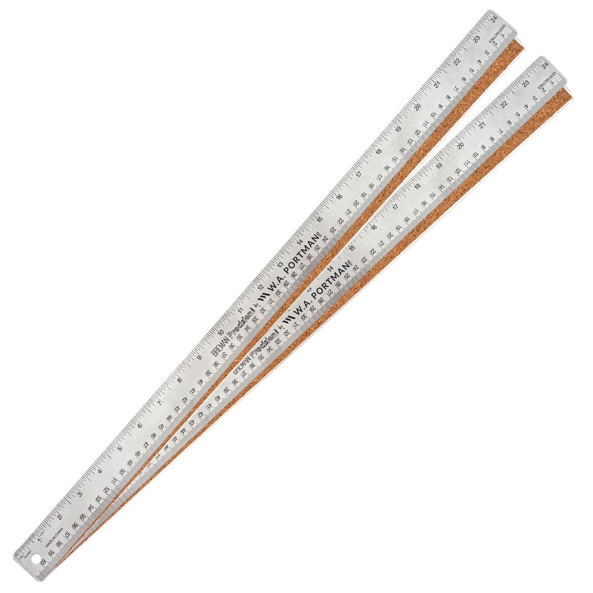 WA Portman Metal Ruler 12'', 10pc Corkback Stainless Steel, Metric Ruler