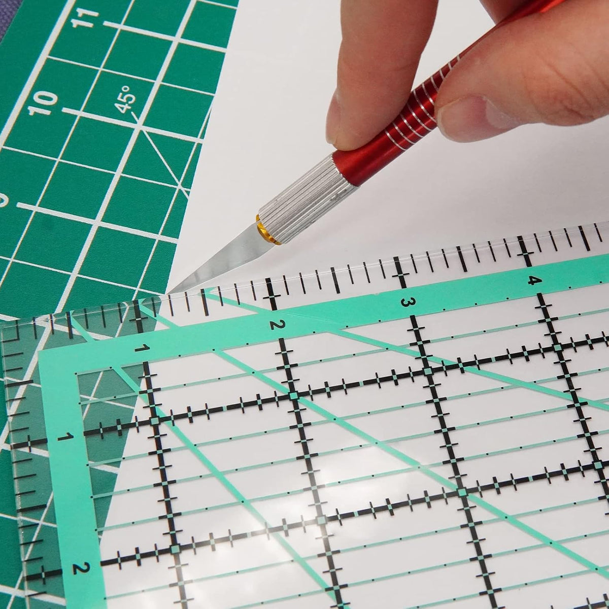 MANUFORE Quilting Ruler 4-Piece Square Sewing Acrylic Ruler Quilting Tools