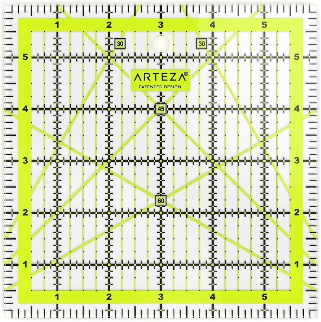 ARTEZA Acrylic Quilting Rulers, Set of 4 for Sewing and Fabric Cutting