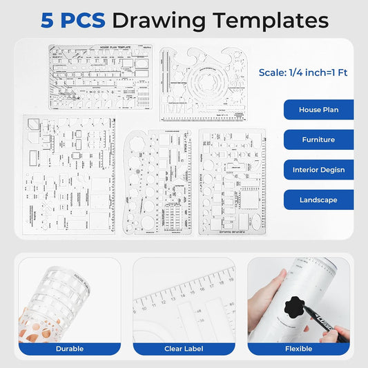 Nicpro 30PCS Professional Drafting Tools & Geometry Set with Case