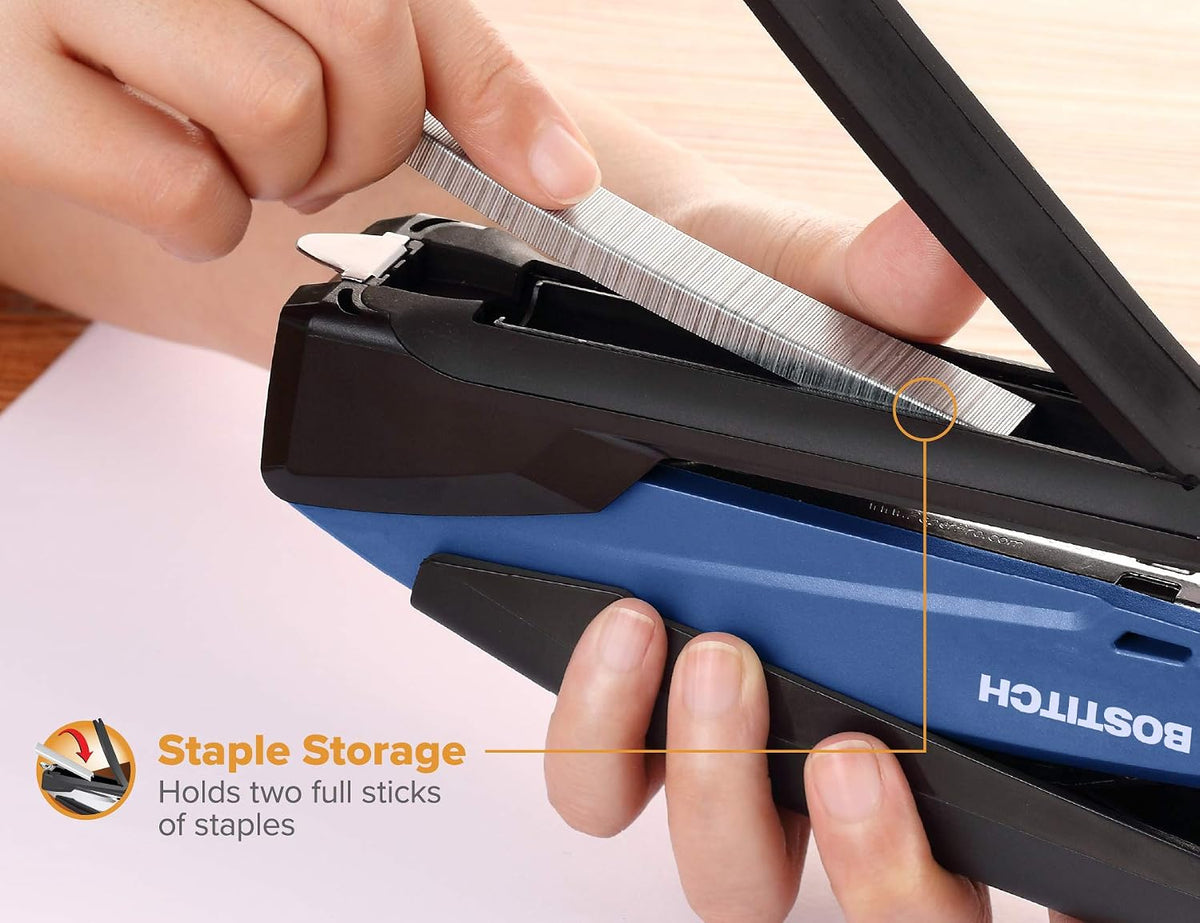 Bostitch Executive 3 in 1 Stapler, 20 Sheet, Staple Remover, Navy Blue