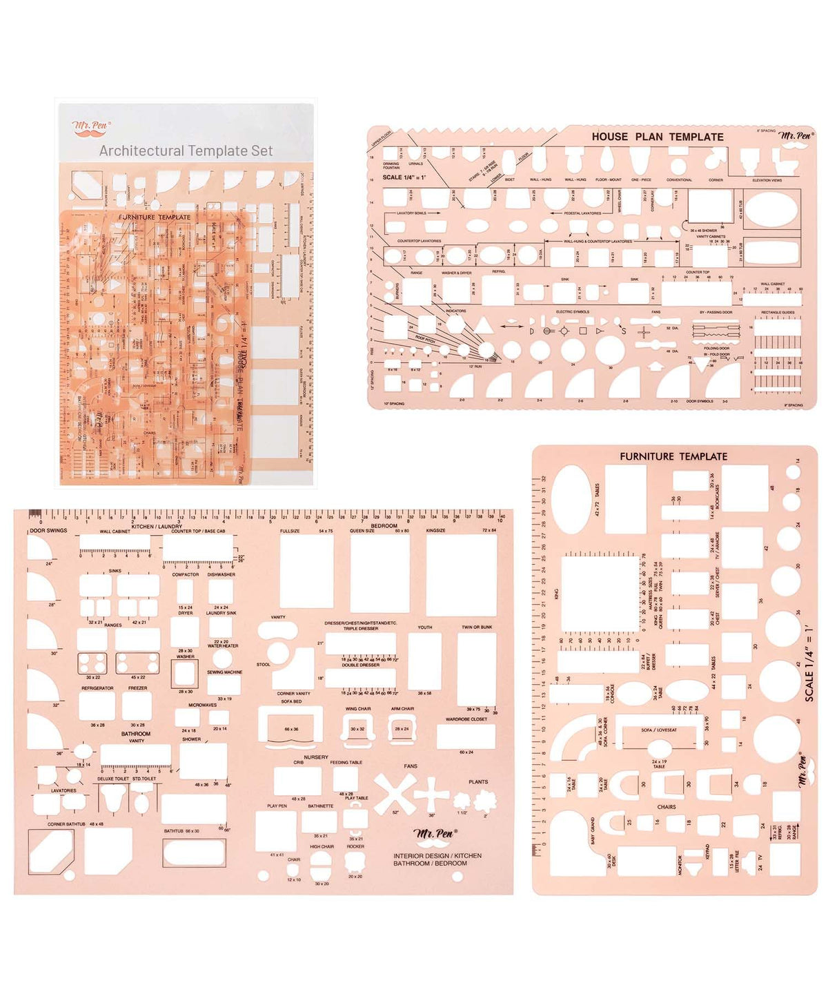 Mr. Pen- Professional Drafting Tools & Geometry Set with Case, 17 pcs