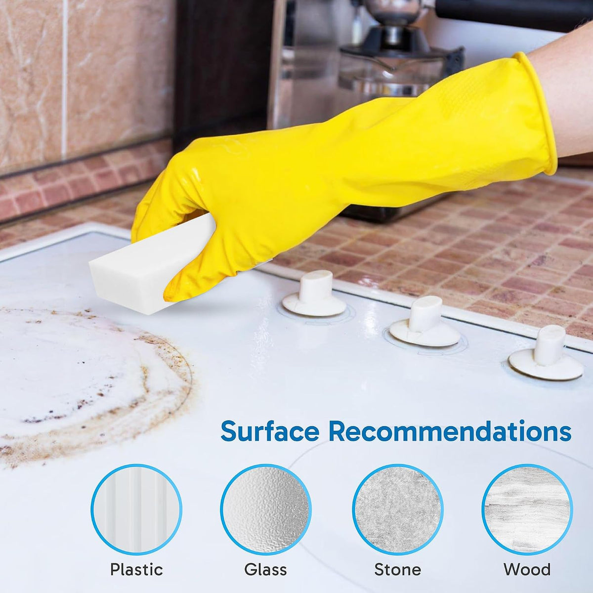 (20 Pack) Extra Large Eraser Sponge – Extra Thick, Long Lasting Magic Melamine Cleaning Sponges in Bulk – White Foam Pads for Walls, Kitchen, Bathroom, Floor & Baseboard Cleaner
