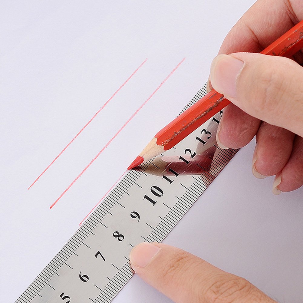 ZZTX Metal Ruler 6 Inch 12 Inch 16 Inch Stainless Steel 6 Pack