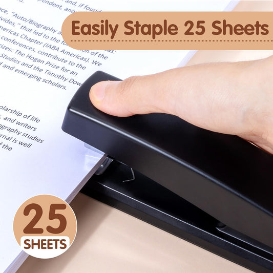Deli Stapler, 12 Pack Staplers, 12000 Staples and 12 Staple Removers, Black