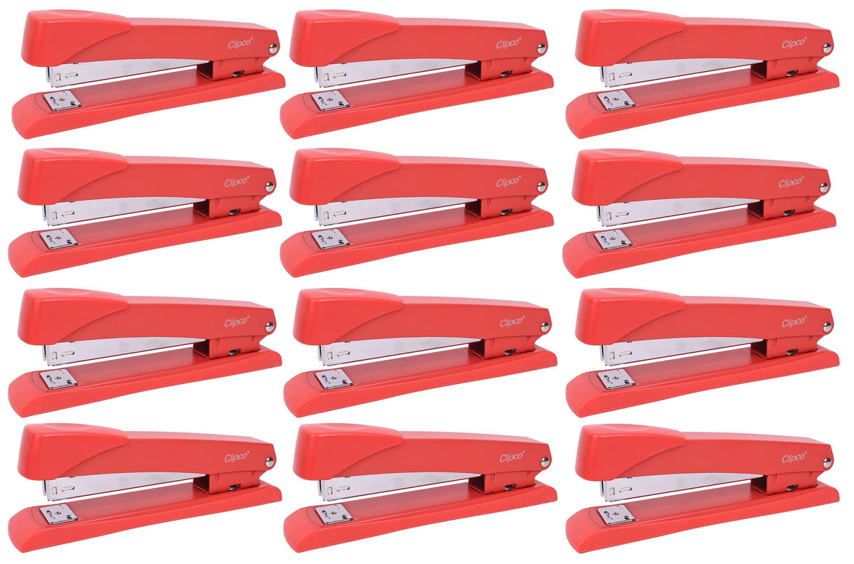 Clipco Stapler with 2000 Staples Full Desk Size Black (Pack of 6)