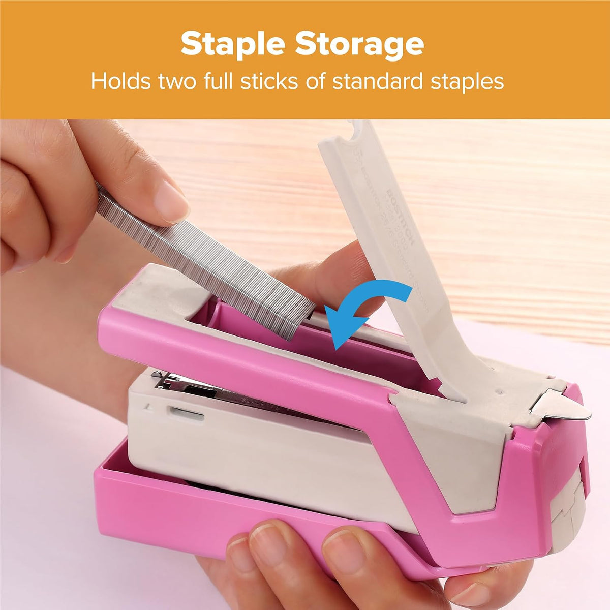 Bostitch Office InCourage Spring-Powered Compact Stapler, 3-in-1, Plastic, Half Strip, 20 Sheet Capacity, BCA Pink (1588)