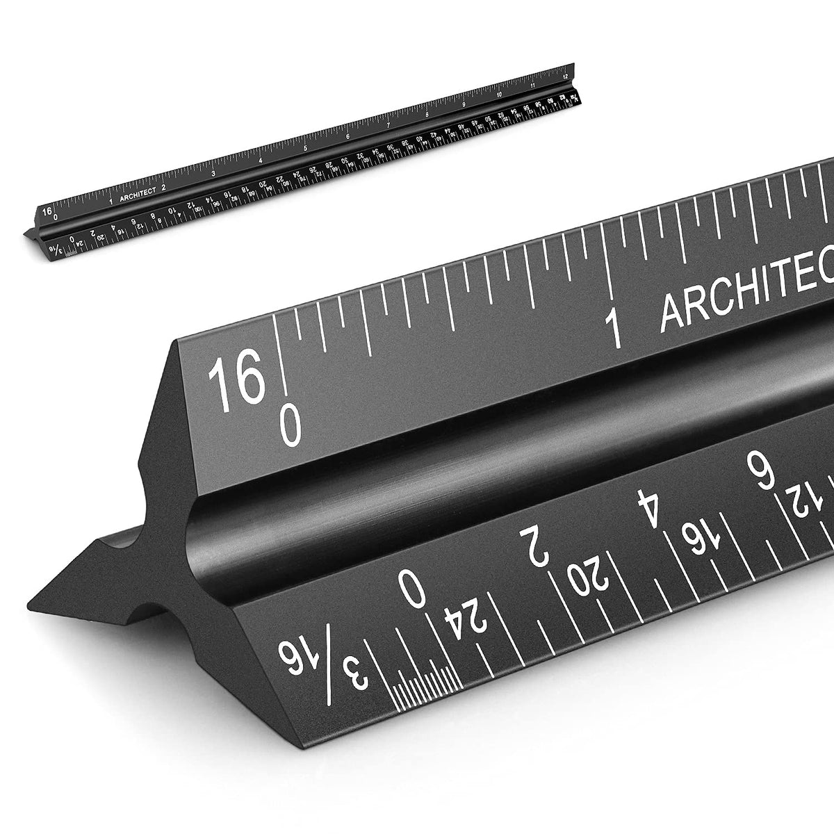 1 Pack 12" Architectural Scale Ruler Triangular Ruler, Color-Coded
