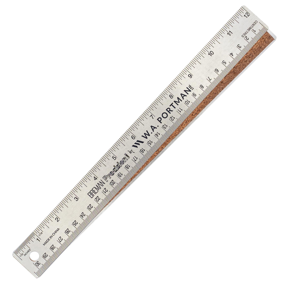 WA Portman Metal Ruler 12'', 10pc Corkback Stainless Steel, Metric Ruler