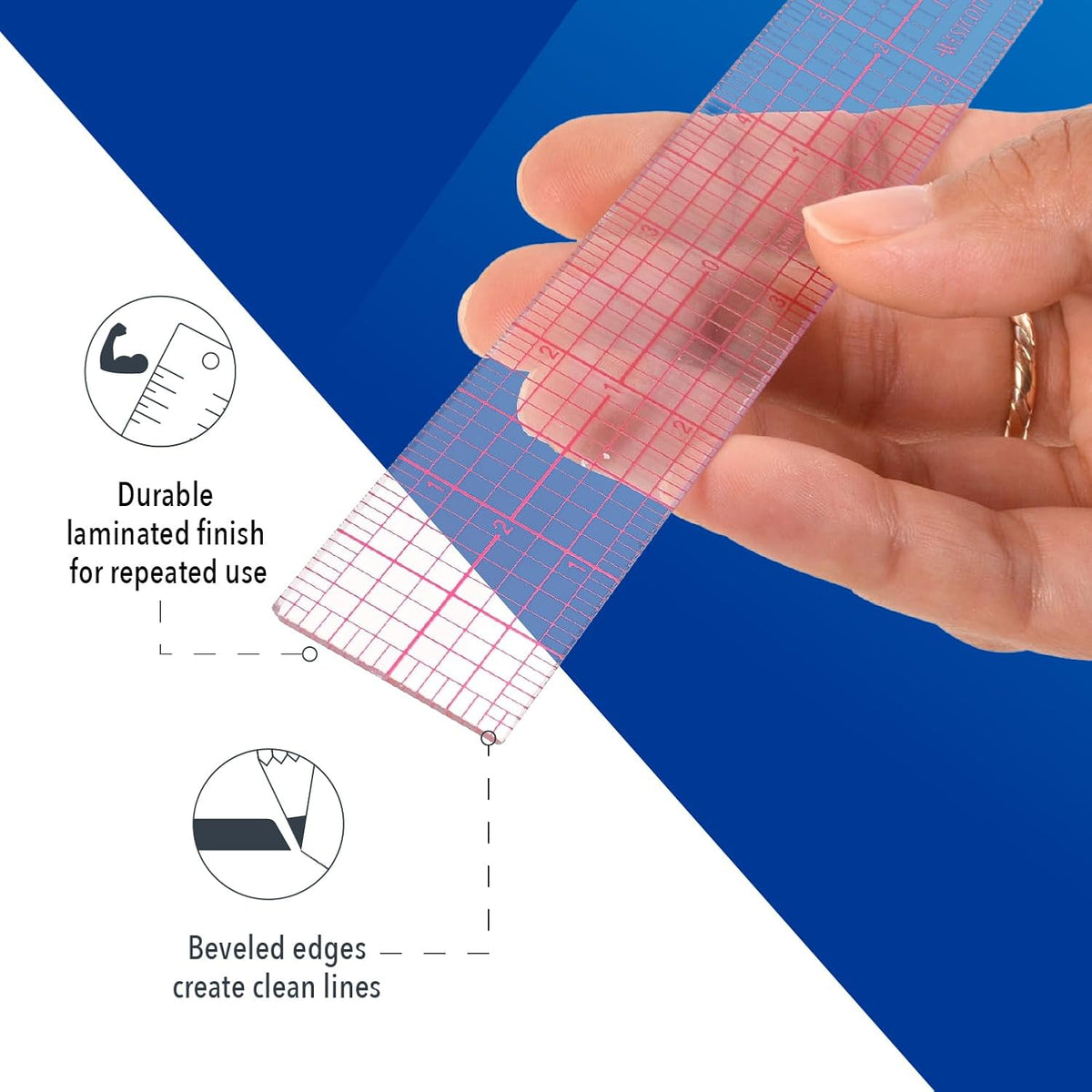 Westcott B-85 18" 8Ths Graph Beveled Ruler