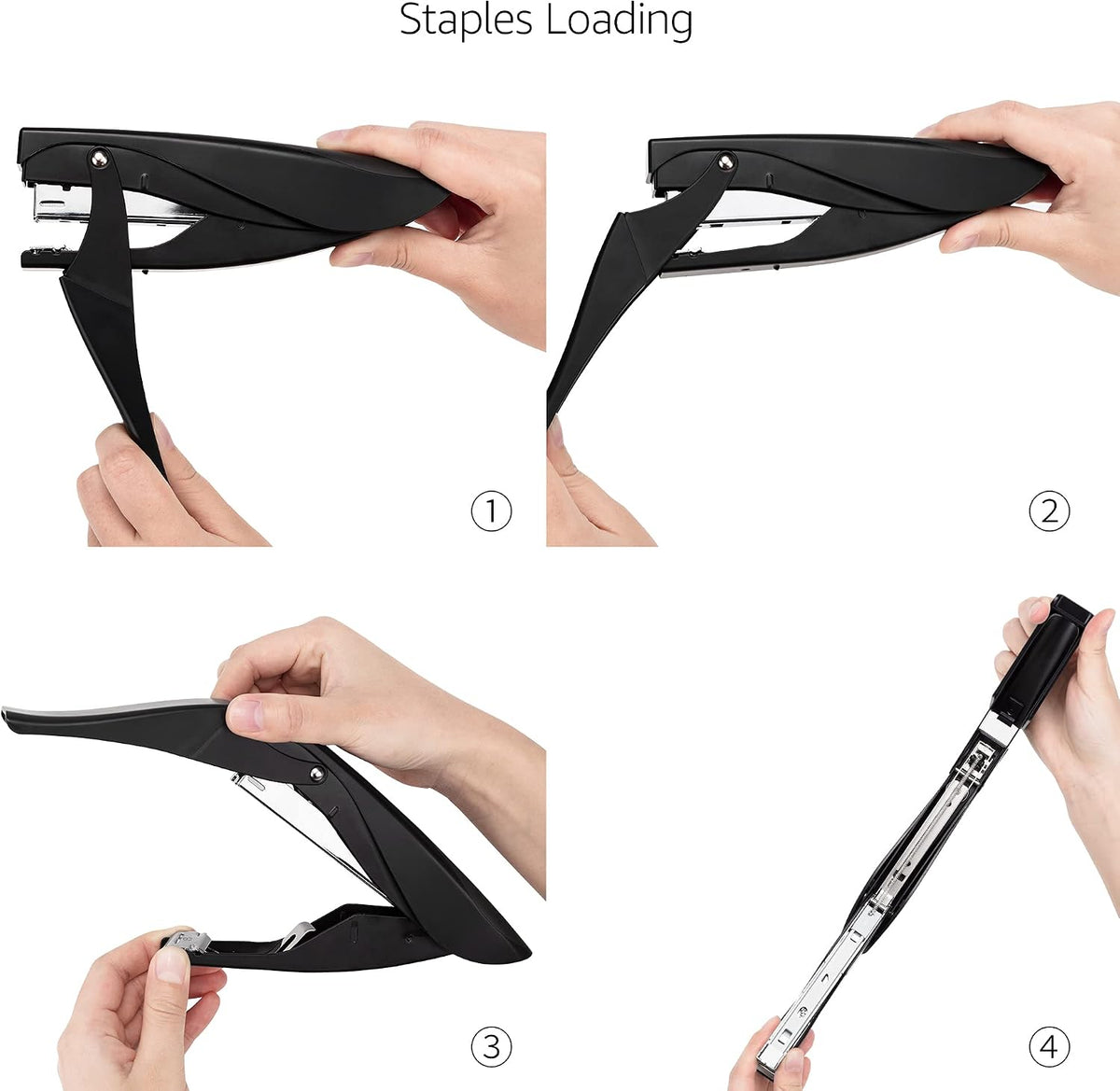 Amazon Basics Effortless Handheld Plier Stapler, 25 Sheet Capacity, Heavy Duty, Black